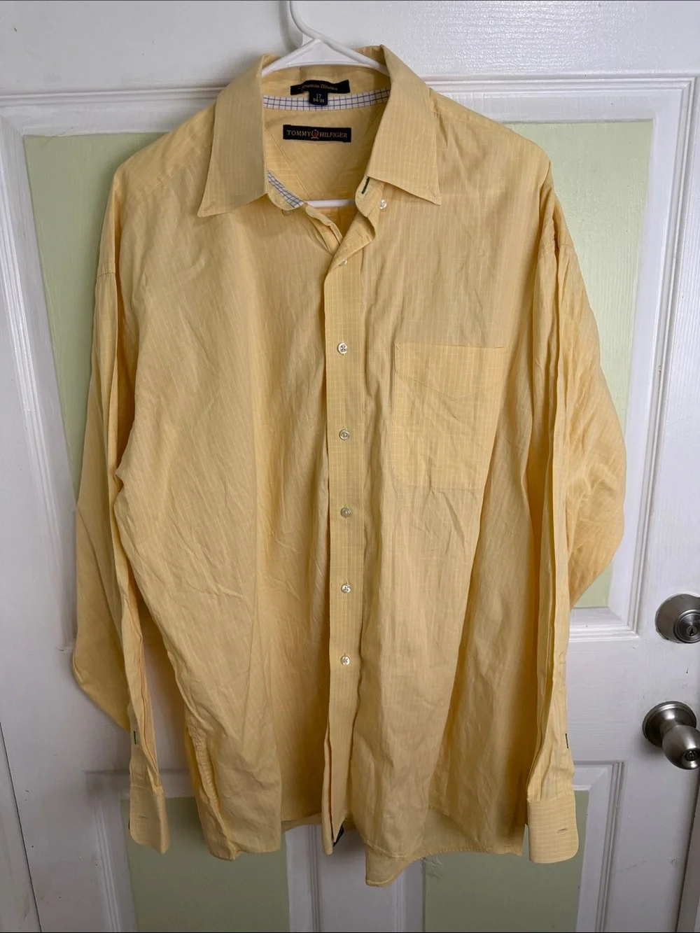 Tommy Hilfiger Pale Yellow Long-Sleeve Button Shirt